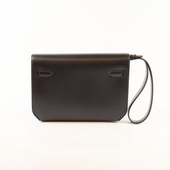 Hermès Hermes Kelly Depeches 25 Tadelakt Noir Black(U Stamp)