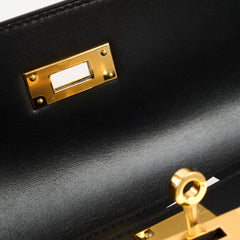 Hermès Hermes Kelly Depeches 25 Tadelakt Noir Black(U Stamp)