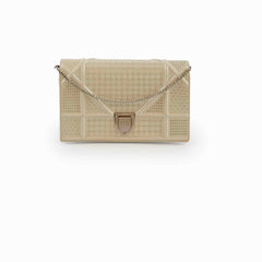 Christian Dior Mini Patent Diorama Ivory