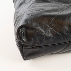 Chanel Medium 22 Black Goatskin