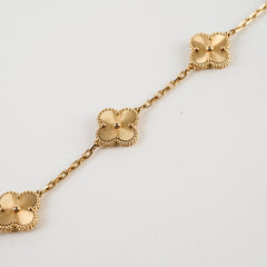 Van Cleef & Arpels Vintage Alhambra Yellow Gold Guilloche 5 Motifs Bracelet