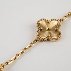 Van Cleef & Arpels Vintage Alhambra Yellow Gold Guilloche 5 Motifs Bracelet
