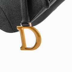 Dior Saddle Bag With Strap Calfskin Black Medium