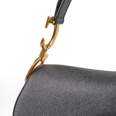 Dior Saddle Bag With Strap Calfskin Black Medium