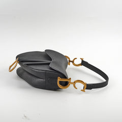 Dior Saddle Bag With Strap Calfskin Black Medium
