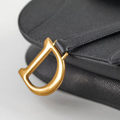 Dior Saddle Bag With Strap Calfskin Black Medium
