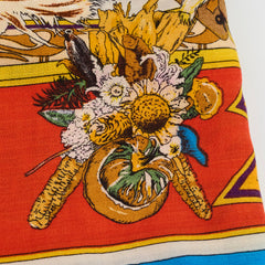 Hermès Kachinas 140cm Cashmere Scarf Orange