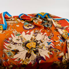 Hermès Kachinas 140cm Cashmere Scarf Orange