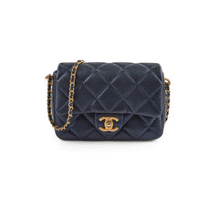 Chanel Seasonal Square Flap Iridescent Black Caviar Microchip