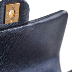 Chanel Seasonal Square Flap Iridescent Black Caviar Microchip