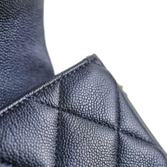 Chanel Seasonal Square Flap Iridescent Black Caviar Microchip