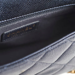 Chanel Seasonal Square Flap Iridescent Black Caviar Microchip