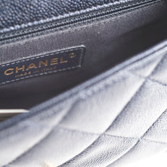 Chanel Seasonal Square Flap Iridescent Black Caviar Microchip