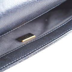 Chanel Seasonal Square Flap Iridescent Black Caviar Microchip