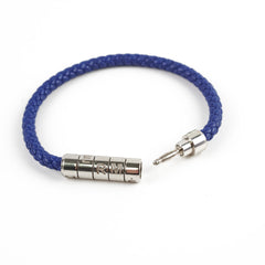 Hermes Goliath Leather Bracelet Blue