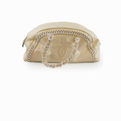 Chanel Luxe Ligne Bowler Bag Patent Ivory