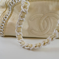 Chanel Luxe Ligne Bowler Bag Patent Ivory