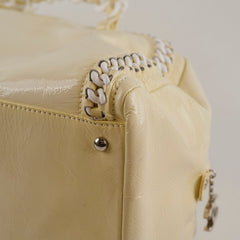 Chanel Luxe Ligne Bowler Bag Patent Ivory