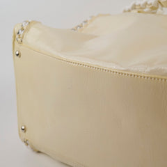Chanel Luxe Ligne Bowler Bag Patent Ivory