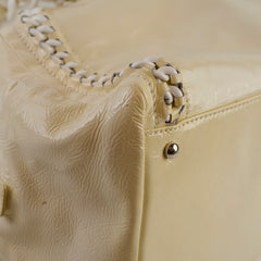 Chanel Luxe Ligne Bowler Bag Patent Ivory