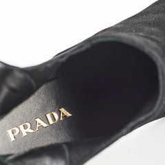 Prada Boots Suede Almond Toe Zip New