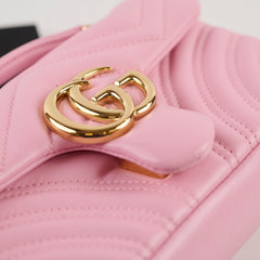 Gucci GG Marmont Mini Shoulder Bag Light Pink Leather