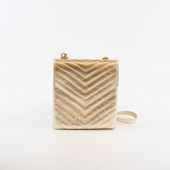 Saint Laurent Matelassé Gold Double Flap Shoulder