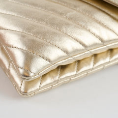 Saint Laurent Matelassé Gold Double Flap Shoulder