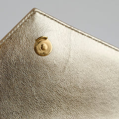 Saint Laurent Matelassé Gold Double Flap Shoulder