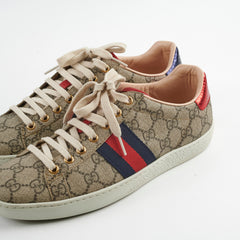 Gucci Beige and Ebony GG Supreme Sneakers