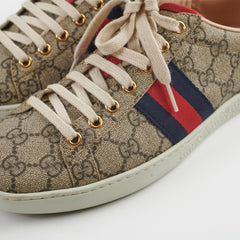 Gucci Beige and Ebony GG Supreme Sneakers