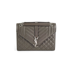 Saint Laurent Small Envelope Quilted Grey