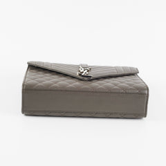 Saint Laurent Small Envelope Quilted Grey