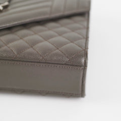 Saint Laurent Small Envelope Quilted Grey
