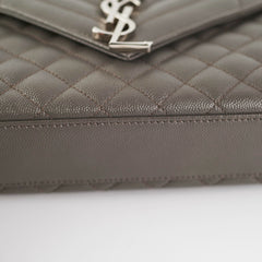 Saint Laurent Small Envelope Quilted Grey