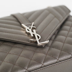 Saint Laurent Small Envelope Quilted Grey