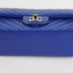 Chanel Mini Rectangular Chevron Blue