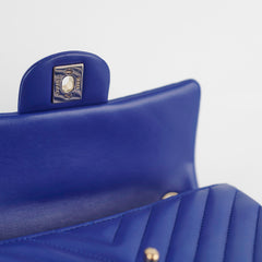 Chanel Mini Rectangular Chevron Blue