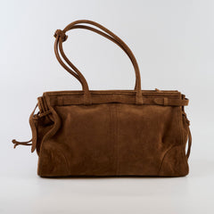 Prada Large Bonnie Suede Cinnamon