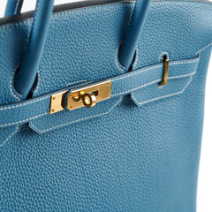 Hermes Birkin 35 Clemence Blue Jean - N Square Stamp