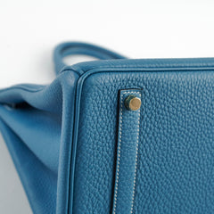 Hermes Birkin 35 Clemence Blue Jean - N Square Stamp