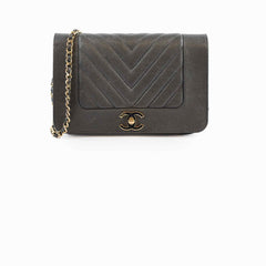 Chanel Seasonal Wallet on Chain WOC Caviar Dk Grey (27 Series)