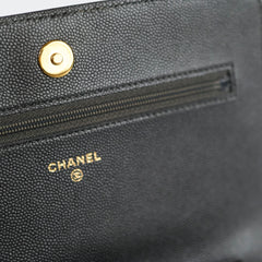 Chanel Seasonal Wallet on Chain WOC Caviar Dk Grey (27 Series)