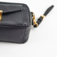 Prada Saffiano Leather Crossbody Bag Black