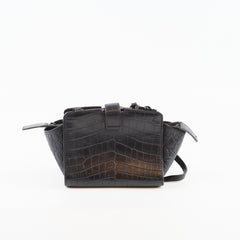 Saint Laurent Toy Cabas Croc Emboss Black