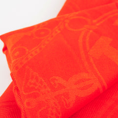 Hermes Shawl Orange Silk/Cashmere