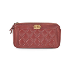 Chanel Boy Long Wallet Burgundy