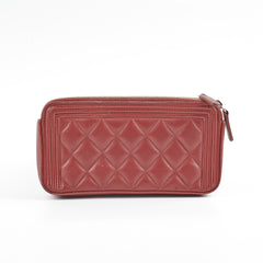 Chanel Boy Long Wallet Burgundy