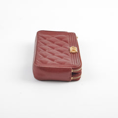 Chanel Boy Long Wallet Burgundy