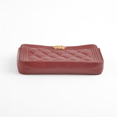 Chanel Boy Long Wallet Burgundy